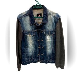 South Pole Mens Blue Heavy Denim Jean Button-Up Jacket Southpole Urban Rap Large